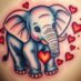 Tatuaż słonik z serduszkami – znaczenie, symbolika i popularność